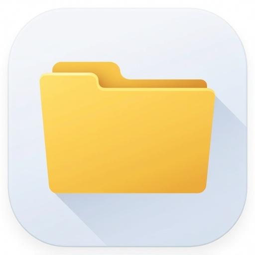 Flat app icon featuring a yellow folder suitable for a digital interface or software application for a files app
