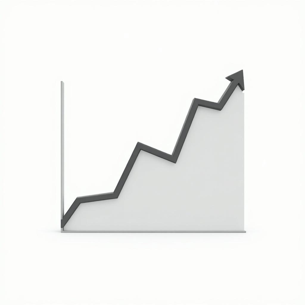 A graphic illustrating an upward trend in a chart. The chart displays a steady increase, indicated by a line graph. The design is minimalist and professional with a neutral background.