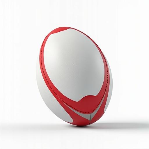 A rugby football depicted in a 3D cartoon style on a clean white background.
