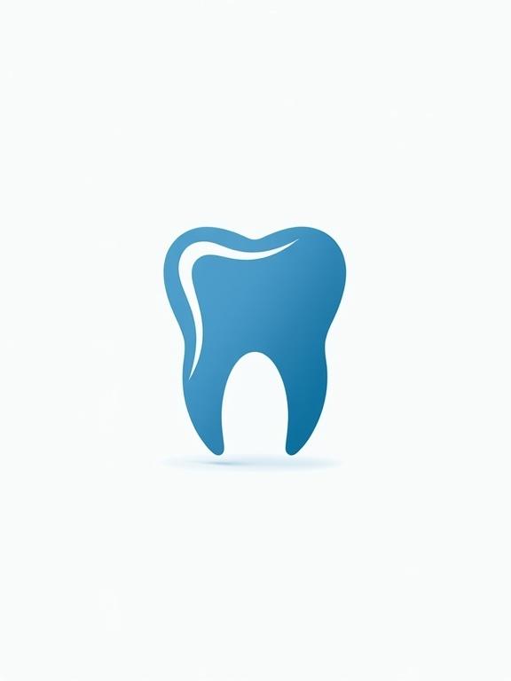 Modern high quality dentist design logo featuring a stylized tooth in blue color. The design has a clean and professional look suitable for a dental practice.