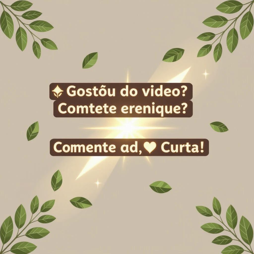 Create a short animation in a vertical format with a transparent background. Golden particles shimmer gently. Laurel leaves float slowly. A golden light beam crosses the screen at the beginning. The text animates with magical effects. 'Did you like the video?' appears first. 'Comment and like!' shines in. 'Follow for more popular wisdom!' finishes with sparks. Use white letters with soft golden outlines. Smooth movement, mystical atmosphere. Export as GIF or WebM with a transparent background.