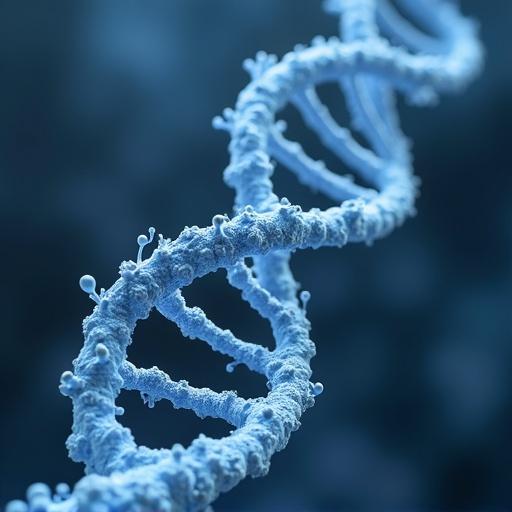 High-resolution image of a DNA molecule displaying the four nucleotides along with visible hydrogen bonds. Close-up view highlighting the double helix structure with intricate details.