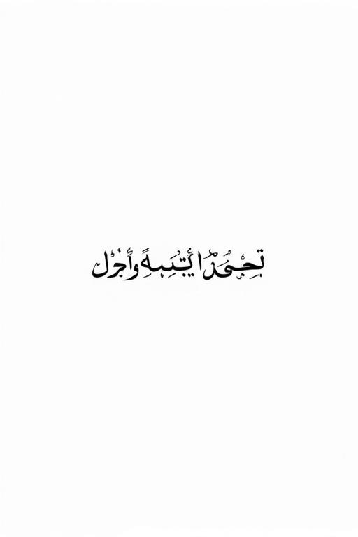 Arabic text in calligraphy style. Elegant lettering of a Quranic verse. Clean and minimalist design. White background.