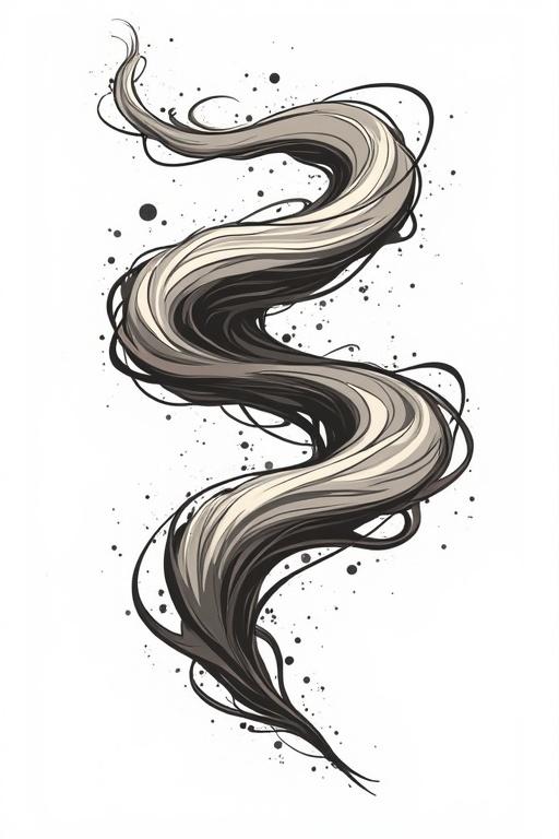 American Comic Style illustration depicting a whirlwind. White empty background. Dimensions in vertical format 9:16.