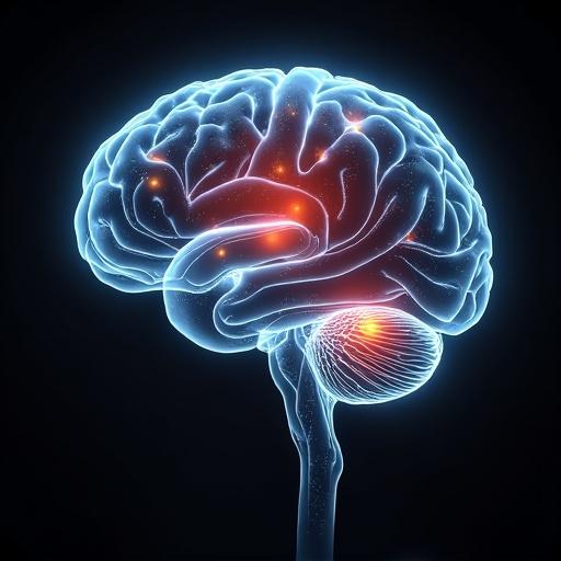 A high resolution image of brain focusing on dementia with spots indicating decay and deterioration