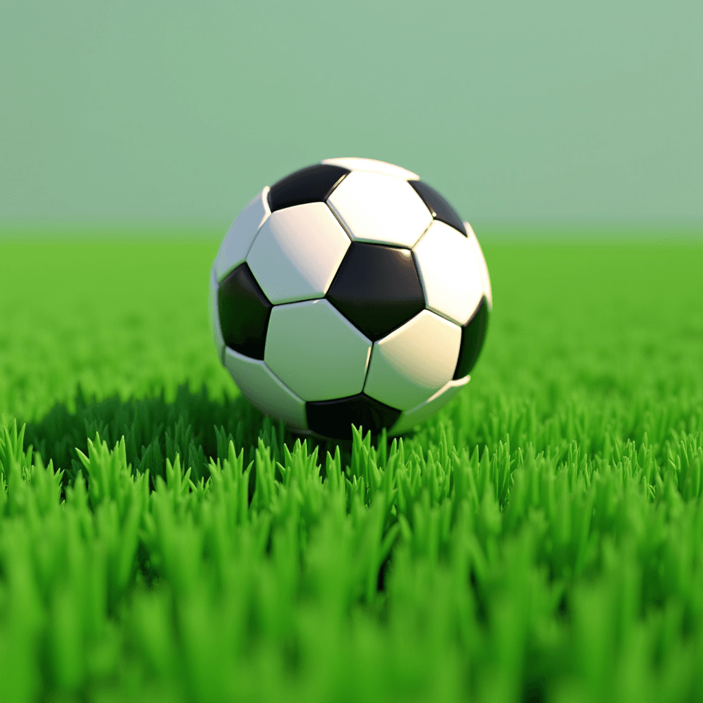 A black and white soccer ball resting on lush green grass.