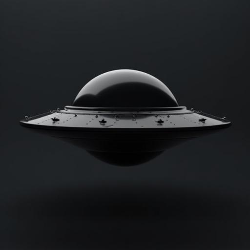 Simple UFO 3D model displayed in a dark environment.