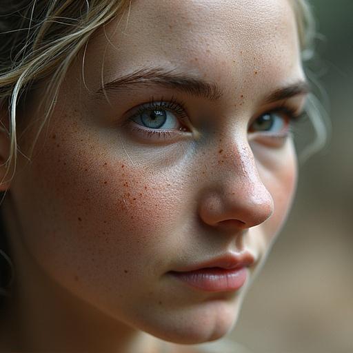 Image shows out of focus background with hints of hair and ambiance. Natural light creates a soft atmosphere. Defocused elements create an abstract feel. Captures a sense of tranquility and subtle beauty.