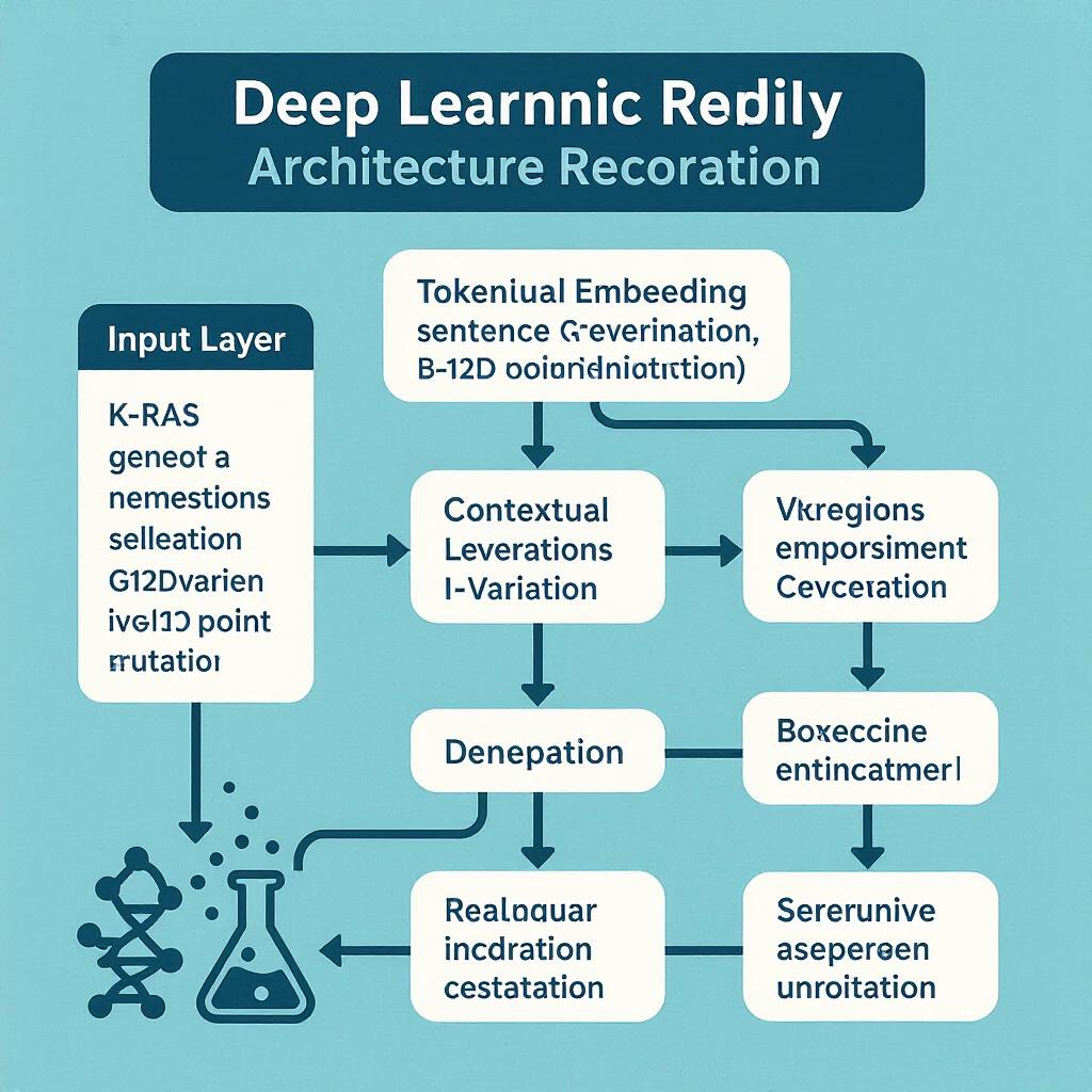 High-quality deep learning architecture diagram. Focus on biomedical Named Entity Recognition model based on BioBERT and CRF. Include input layer showing biomedical sentence split into tokens with BIO tags. Use clean blocks for BioBERT embeddings. Add fully connected layer for emission scores. Show CRF layer with score transitions. Include CRF scoring function with negative log-likelihood loss. Output optimal BIO tag sequence. Maintain academic style using soft colors and clear typography. Use vector graphics and neat math formulas.