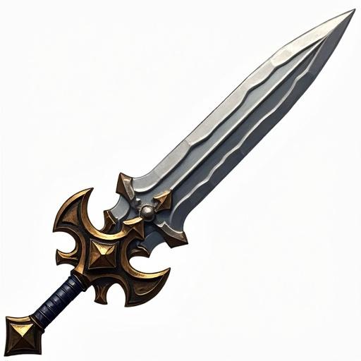 Icon of a rapier designed for a card game. Size 48 by 48 pixels. Inspired by World of Warcraft. Background is transparent.