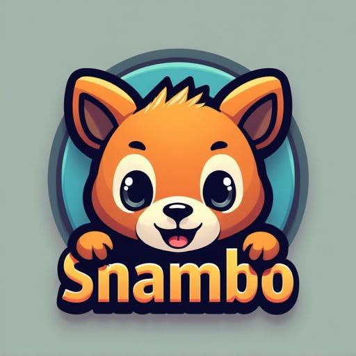 Modern stylish logo design for game named Snambo featuring a cartoon animal character.