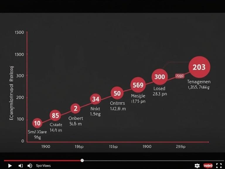 A timeline graphic depicting various video lengths alongside their engagement metrics. The graph is presented within a YouTube player interface.
