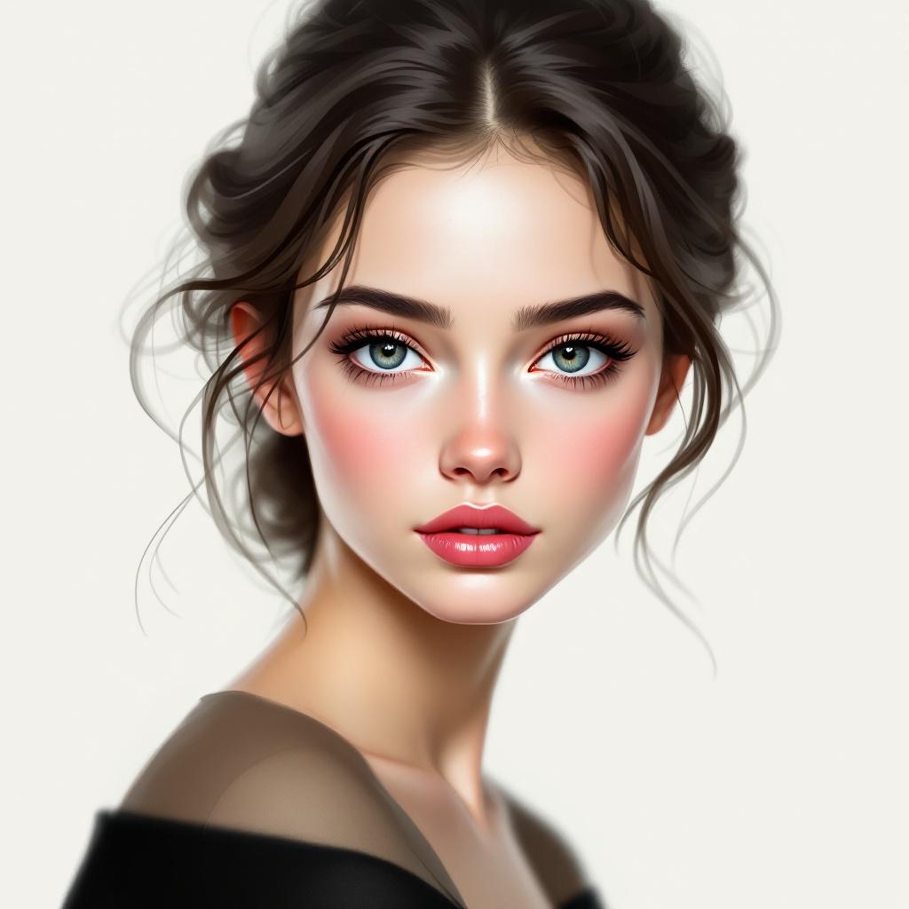 Digital artwork of a young woman. The image features a beautifully illustrated young woman with expressive eyes and delicate features.