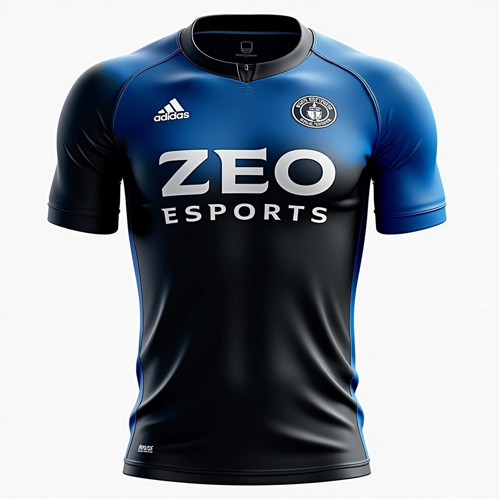 Jersey of ZEO ESPORTS in black and blue color.