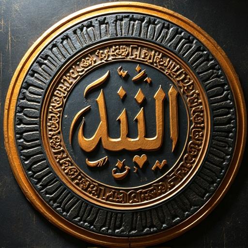 Image features the word Tzadik written in Arabic and English. Elegant and large lettering. Enhanced with a rich design. Metallic finish with golden tones. Suitable for cultural appreciation.