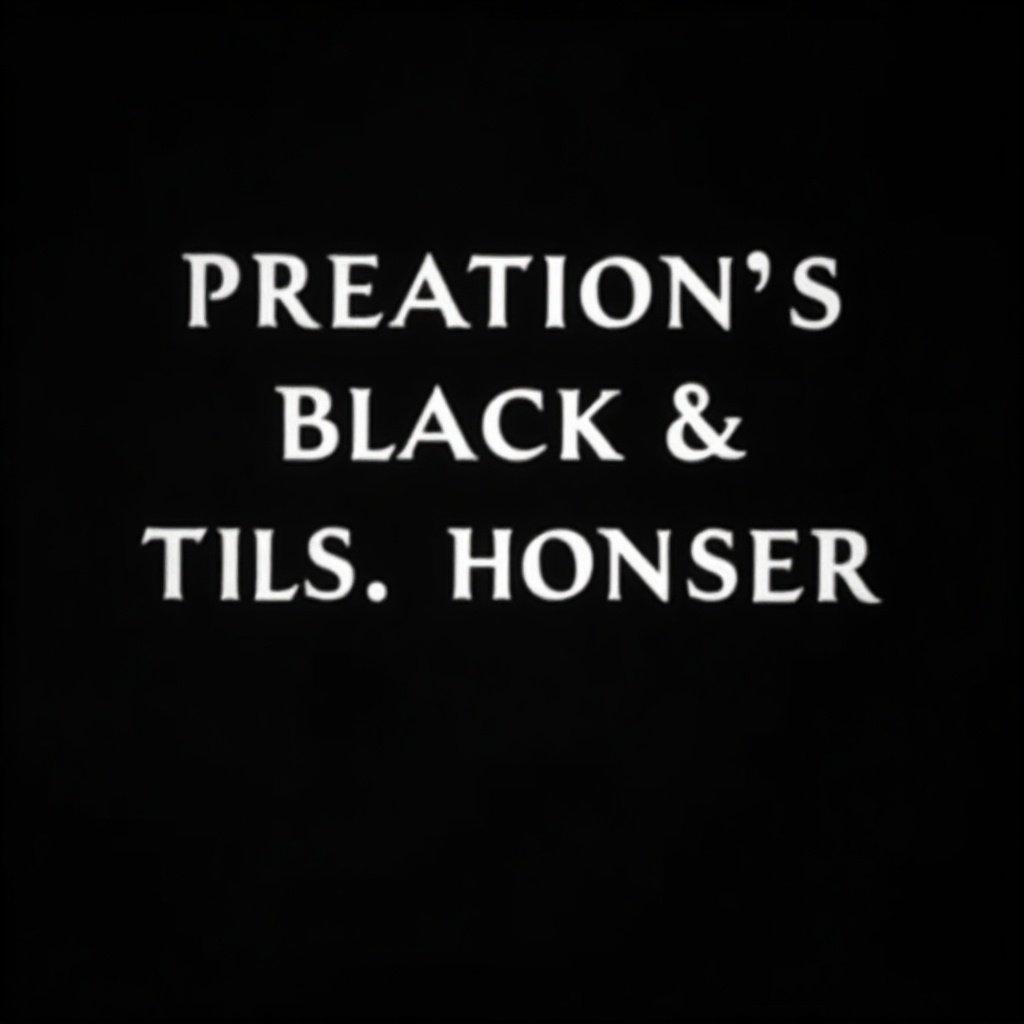 Silent movie title card from the 1920s. Style of German Expressionism. White text on a black background.