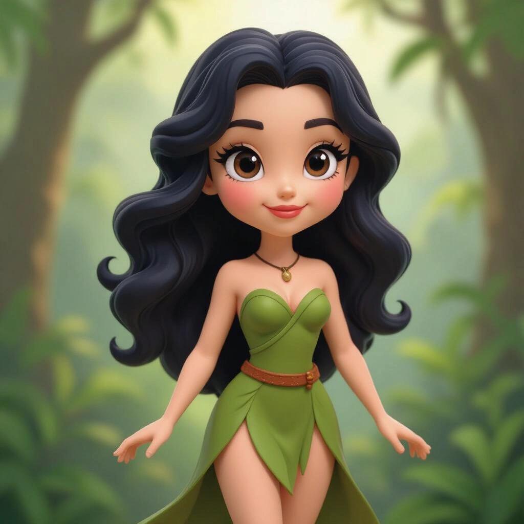 Stylized ultra-detailed resin figure inspired by Jane from Tarzan.