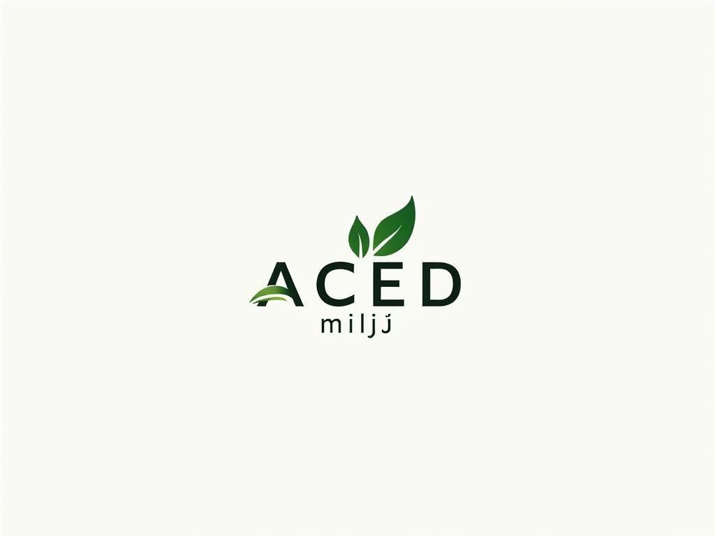 Create a logo for an environmental consultancy firm named ACED Miljø. The design should creatively form the letter 'A' while incorporating elements that convey sustainability. Use a minimalistic style to keep the logo simple yet memorable. The color palette should consist primarily of greens to reflect an eco-friendly identity. A leaf motif can be integrated into the design to further emphasize the commitment to nature and sustainability.