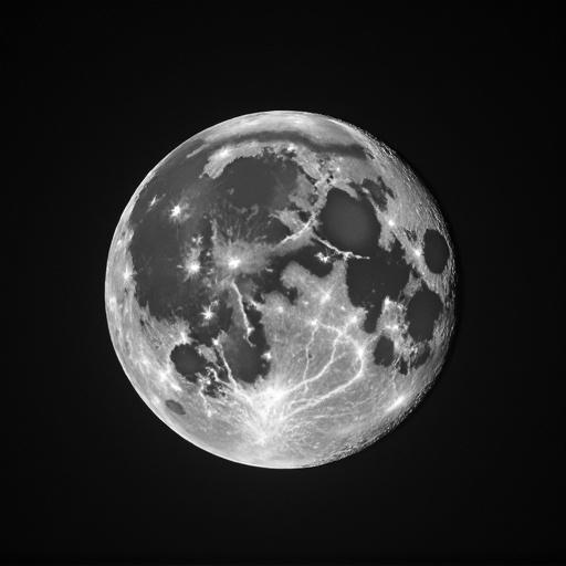 Photo of the Moon taken with a Hasselblad analog camera. Designer style.
