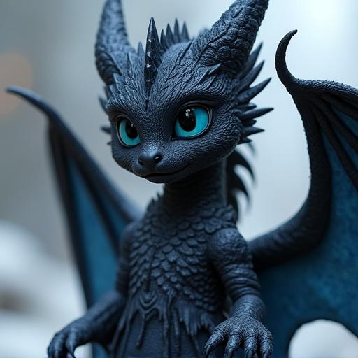 A character design of a mixed dragon girl. The girl has black hair and blue eyes. She is wearing an elegant dress and exhibits features of a dragon with furry arms and legs. The character displays a unique furry face.