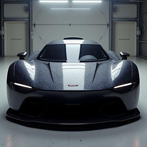 Active camouflage electric hypercar with sleek design and high-performance specifications. Features include powerful quad-motor, stealth capabilities, and soundproof cockpit. Ideal for luxury and tech enthusiasts.