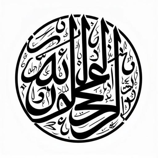 Arabic calligraphy features the name رافائيل in a complete circular shape with intricate lettering. The design occupies the entire area.