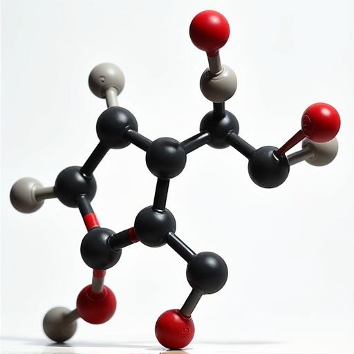 Stylized representation of a molecule featuring a core of benzothiadiazole with two ester groups and thiophene rings emerging from it.