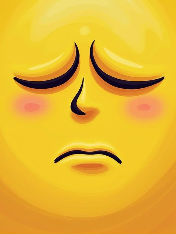 Cartoon face with half-closed tired eyes and flat mouth expression showing extreme boredom. The face is yellow.