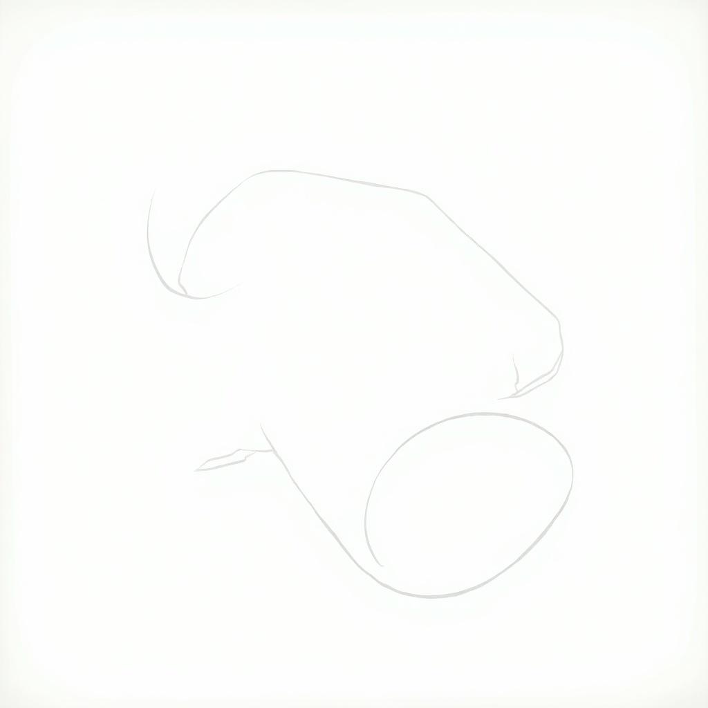 A simple and easy line drawing of an object with minimal detail. The outline is smooth and flowing. The background is light and unobtrusive.