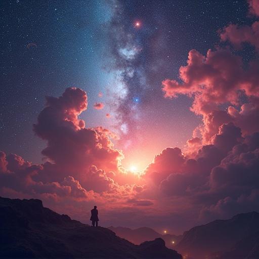 Nebula album cover. The title text says Euphoric Dawn. Features vibrant clouds and celestial elements.
