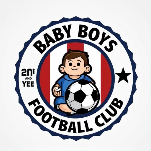 Professional version of 'Baby Boys Football Club' logo designed to resemble a real football club emblem