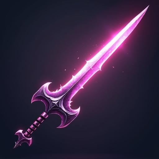 Triple strike sword skill icon featuring a glowing sword. Suitable for ARPG game assets. Focus on details and magical effects.