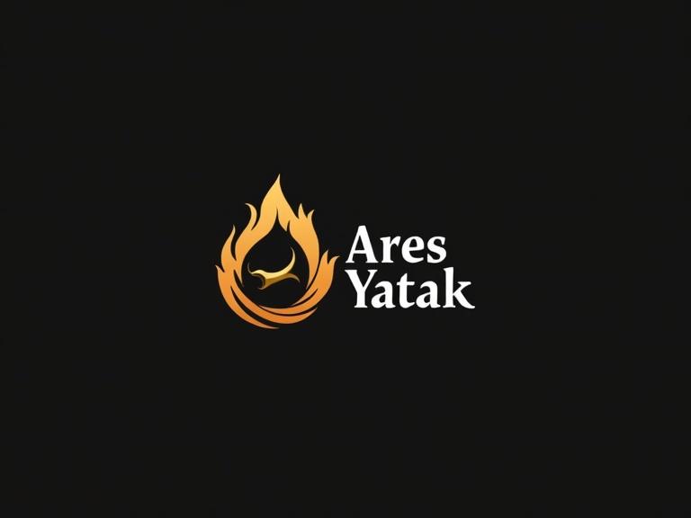 Logo design for Ares Yatak. Logo represents a Kurdish company producing spring mattresses. Modern, minimalist design. Reflects Kurdish culture. Possible colors include green, red, yellow, and white.