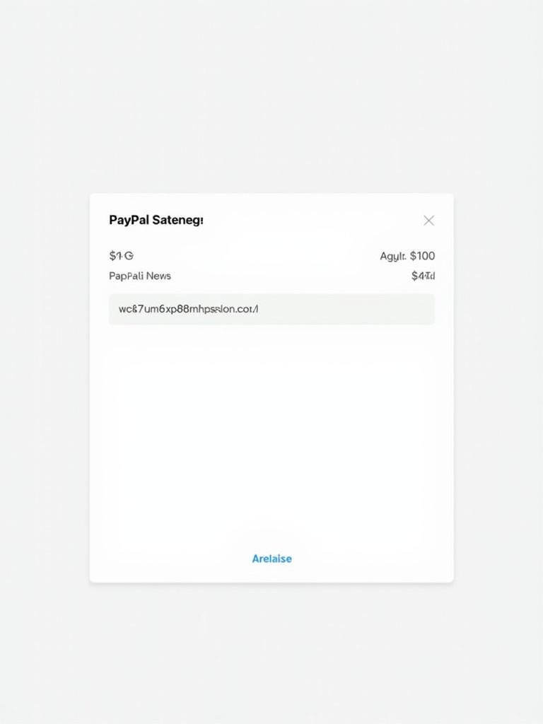 Example of PayPal transaction receipt showing payment details. Total amount displayed is $100. Includes email address for transaction. Layout is minimalistic and simple with a blank background. Focus on essential transaction information.