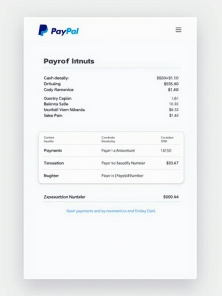 Document features the PayPal logo payer details transaction amount and transaction number. The design is clean and ideal for online payments.