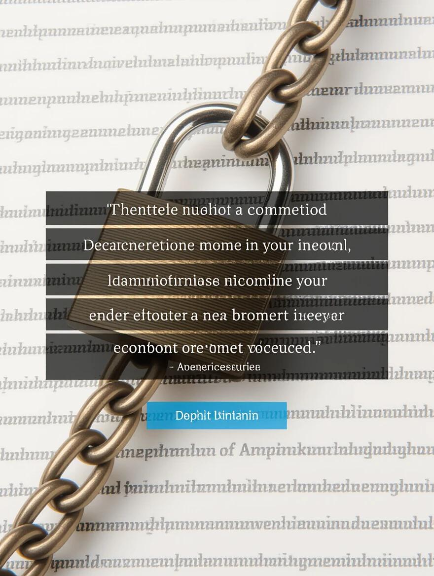 Image featuring a stylized padlock and chain with an inspirational quote overlay. Background has abstract typography in subtle shades.