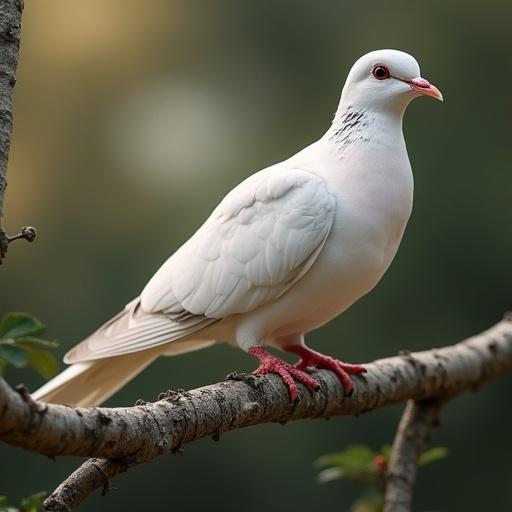A beautiful and realistic dove perched on a branch