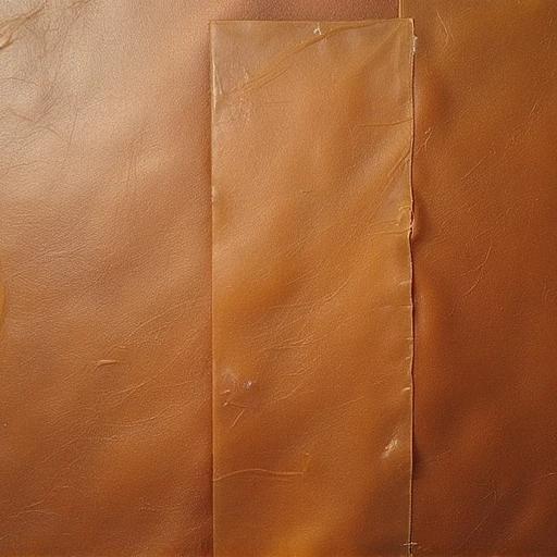 Close-up of a plastic sheet with wrinkles resembling leather. The texture is smooth with shades of tan and brown. Photographed at 50mm with f4 aperture settings.