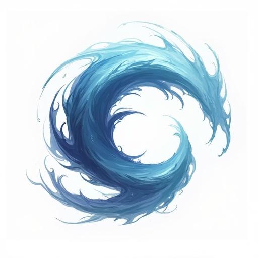 Image of a wind cyclone, depicting a weapon or skill icon. Designed with a transparent background. Focuses on swirling blue hues representing movement and power.