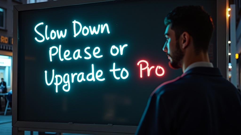 A dreamy urban scene captured at night featuring a blurred cityscape with vibrant, scattered neon lights and signage in the background. The foreground is dominated by text that reads 'Slow Please' in a playful, hand-written style, inviting passersby to pause and reflect amidst the bustling setting. The bokeh effect enhances the mystique and allure of the city lights.