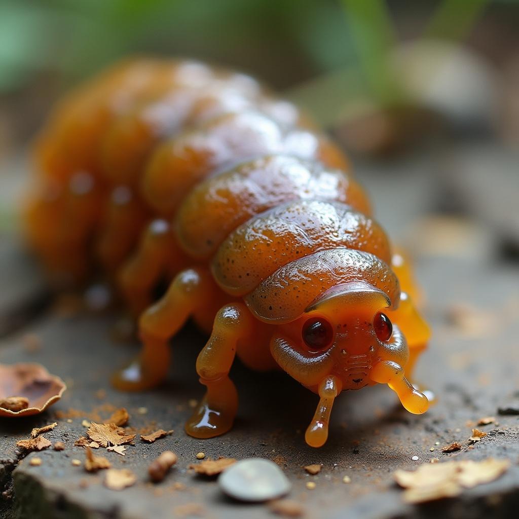 Close-up view of an isopod showcasing its texture and structure. The image captures the essence of affordable invertebrates for bioactive habitats. Focus on details important for enthusiasts and potential customers. Bright, inviting background to reflect a thriving environment.