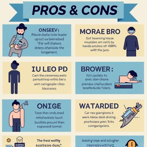 Infographic displaying pros and cons in a clear layout with distinct sections. Simple icons and text highlights.