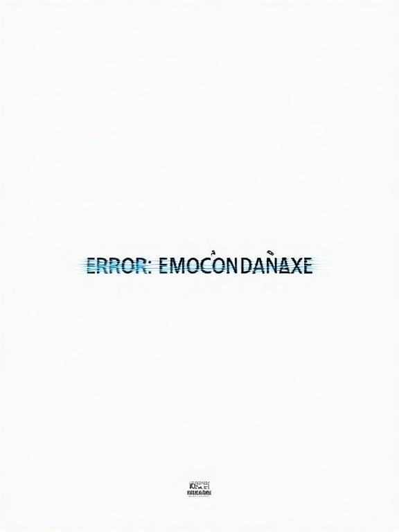 Visual of a white screen with a glitchy blue error message stating ERROR: MOOD.EXE in monospaced font. Concept illustrates a damaged emotional state. Small hashtag at the bottom reads #KuinaBVM.