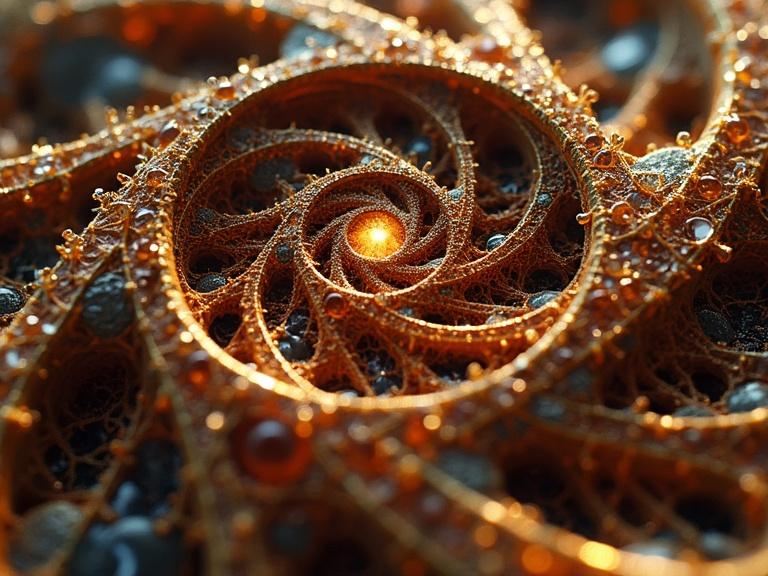 Fractal inspired architecture made of tiger's eye