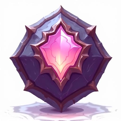 Orb of memory designed as a game icon in ARPG style. Features a central glowing gem and ornate edges. No background visible, transparent design.