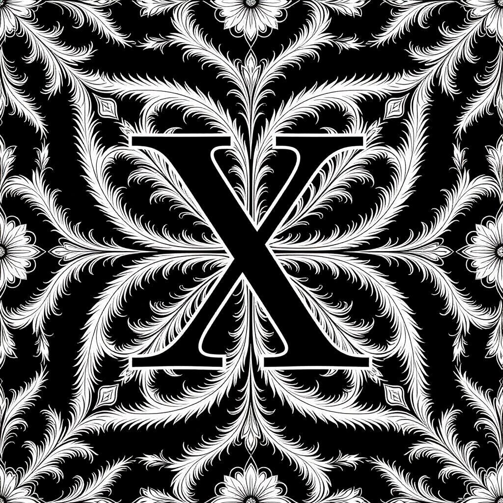 Create a luxurious monogram logo featuring a bold central 'X' with a partially integrated 'L'. The letters merge seamlessly into a cohesive graphic representing modern elegance. Use sleek high-contrast serif typography with precise geometry. The logo should be minimalistic and designed for high-end branding, positioned over a white background with black lettering. Include the word LIBAAX below in a clean uppercase sans-serif font appropriately sized for luxury appeal. Ideal for engraving or embossing on premium items.