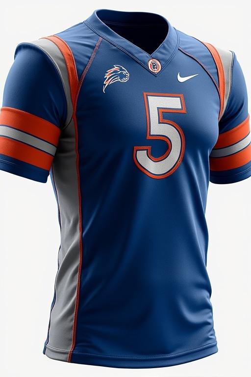 Create San Diego Cyclones football jersey Deep Sea Blue base Storm Gray accents Sunset Orange highlights cyclone emblem on chest