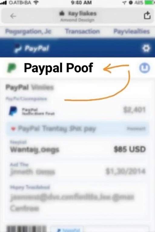 Generate a digital proof of a PayPal transaction showing a payment of 85 USD sent to an email. The transaction details should be clearly visible on a webpage interface without blurred text.
