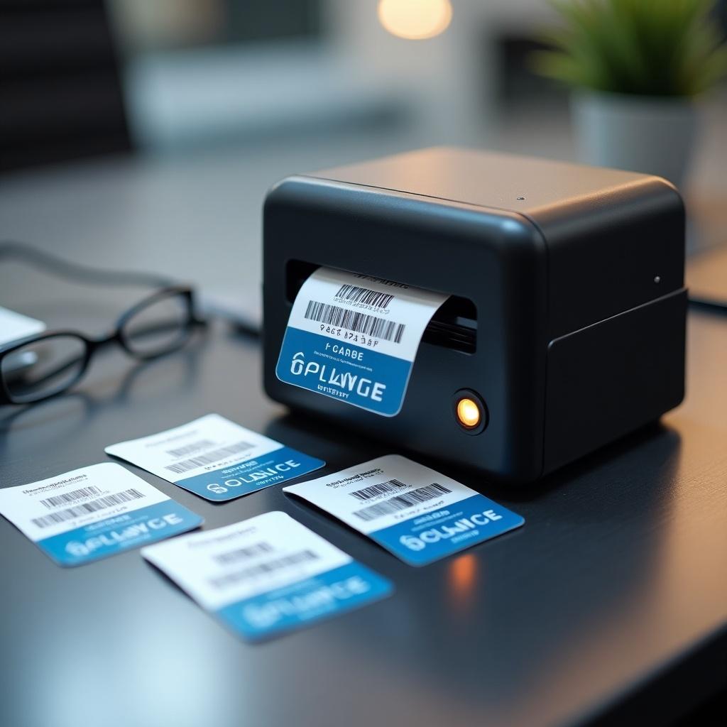 Automated barcode scanner designed for rectangle badges with barcodes. Machine scans without manual handling until completion.