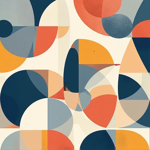 Colorful geometric wallpaper featuring abstract shapes in various colors. Design includes circles and segments. The layout showcases a harmonious blend of colors.